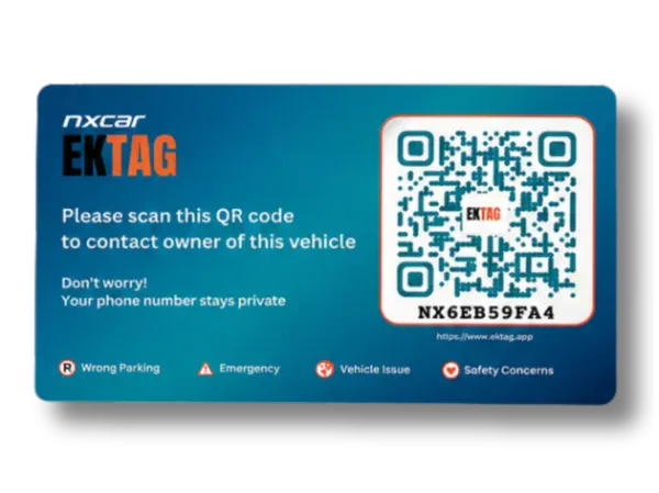 Windshield Sticker with EkTag QR code